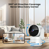 AMOROM Indoor Security Camera 360° with Pan/Tilt, Pet Dog Baby Monitor, 1080P HD Night Vision, Motion Detection, 2-Way Talk, Alexa & Google Home Compatible (2.4GHz WiFi)