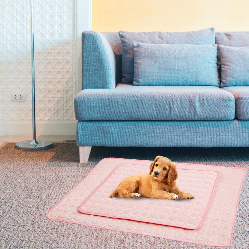MeiLiMiYu Washable Dog Cooling Mat Ice Silk Pet Self Cooling Pad Blanket for Indoor & Outdoor Car Seats