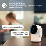 Luna Indoor Camera 360-Degree Pan/Tilt, Pet/Person/Vehicle AI Motion Detection, Plug-in, Night Vision, Two Way Audio, Cloud Storage, Wi-Fi Camera for Room Office Smart Home Security (White)