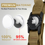 Tactical AirTag Dog Collar Leash Set - Heavy Duty, Adjustable GPS Collar Compatible with Apple AirTag, with Holder & Control Handle for Medium/Large Dogs [ Brown, M ]