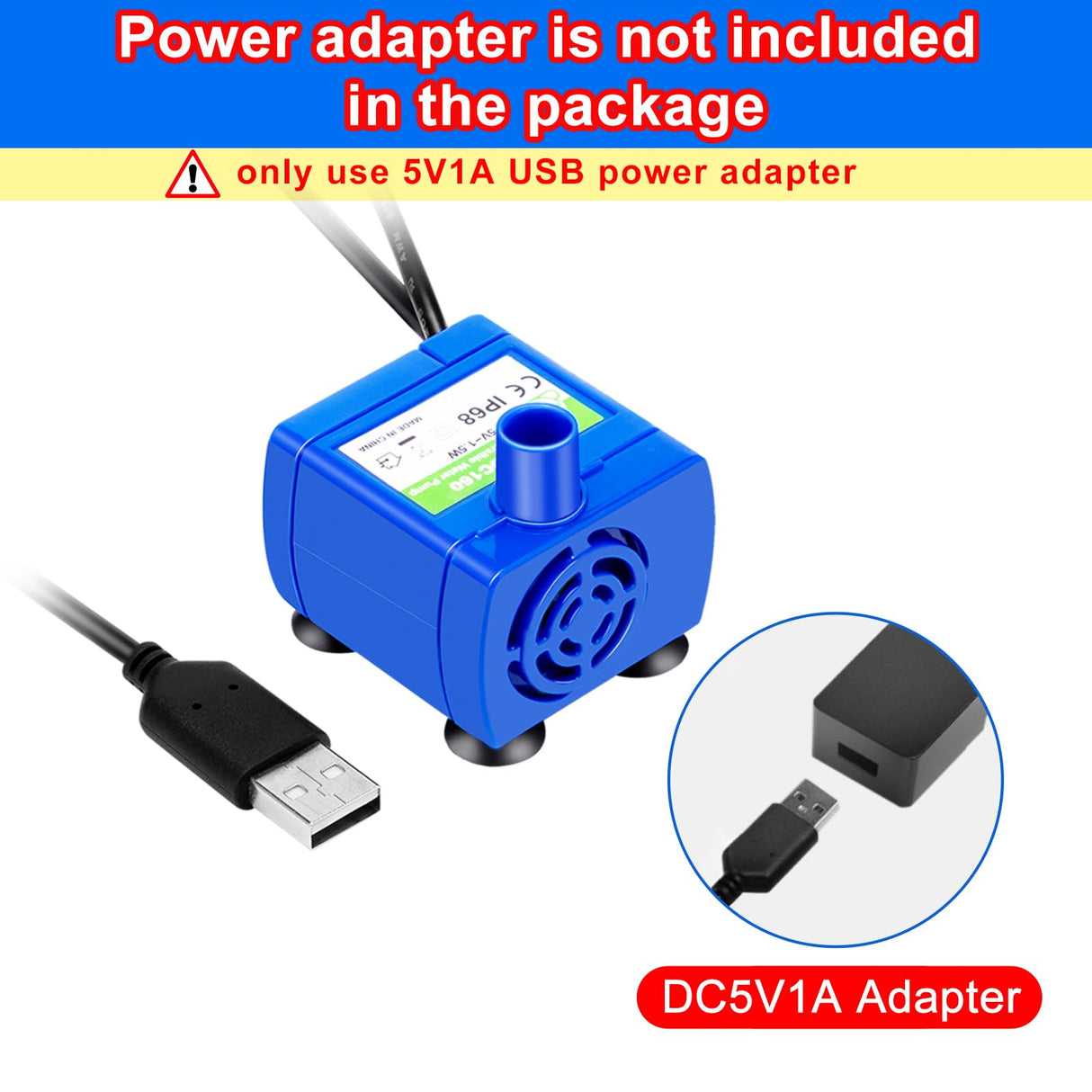 Cat Water Fountain Pump, Pet Water Fountain Pump Compatible Motor, DR-DC160 for Cat Drinking Fountain Cat Water Dispenser Replacement (Pump)