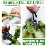 Dog Poop Bag Holder Dogs Waste Bag Carrier Pet Poop Bags Holders for Doggie Waste Bags Dispensers, Clip Carrier for Leash Small Doggy Puppy Hand Free Walking Accessory Attachment, Black