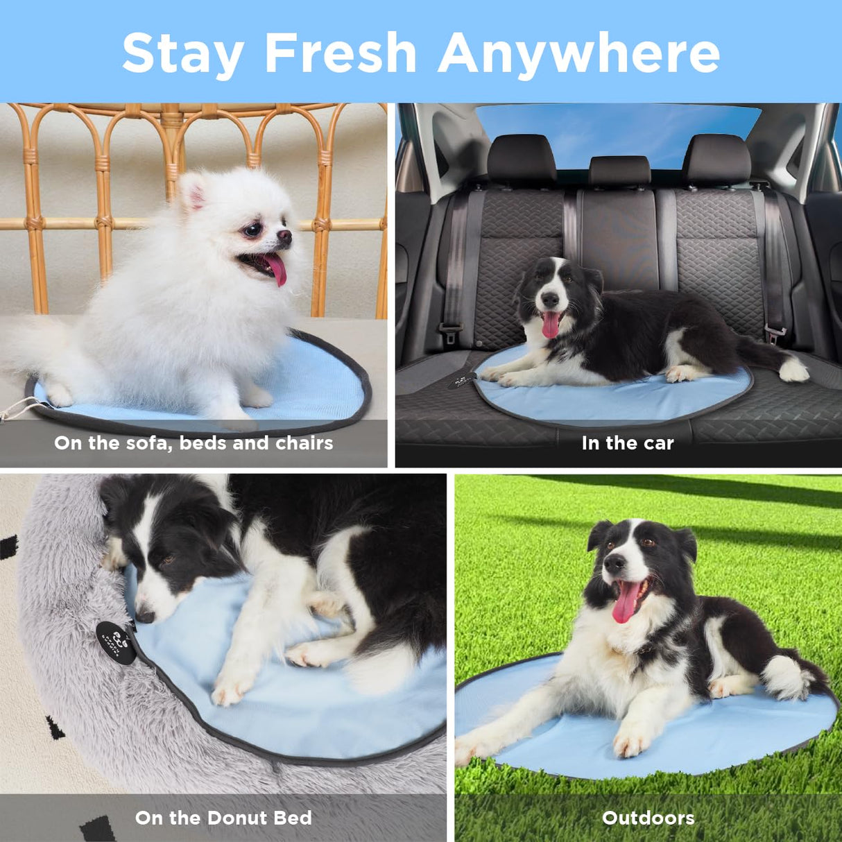 PEPPY BUDDIES Round Cooling Mat for Dos Reversible (Cool & Waterproof) Cooling pad for Dogs, Machine Washable- Ideal to Use it on Donut Beds,Sofa and Floor- Durable Eco Friendly Material