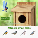 CLACKIBUKVYZ Small Bird House for Hummingbirds,Bird Houses for Outside,Humming Bird Houses for Outside,Outdoor Bird Box,Birdhouse,Bluebird House,Wooden Birdhouse with perches