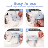 Kaqipeet Escape-Proof Cat Harness and Leash Set - Adjustable and Breathable Vest for Walking, Easy Control and Comfortable Backpack Jacket for Cats Blue (Small)…