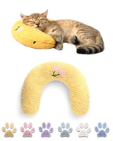 homelifthub Cat Pillows for Indoor Cat and Small Dog, Calming Dog Pillows, Half Donut Dog Cutated Calming Pillow, Cozy Cat Bed Pillow Cute Rabbit Pillows (Yellow)
