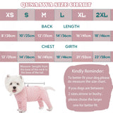 Dog Fleece Onesie for Cold Winter, Stretchy Dog Winter Bodysuit Adjustable Puppies Jumpsuit Doggie Pajamas Pet Clothes, Pink, 2X-Large