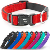 KRUZ PET Dog Collar for Small Dogs (Width- 5/8", Neck - 8"-12") Adjustable Pet Neck Band with Comfortable Soft Padding, Lifetime Durability, Heavy-Duty O-Ring (Red, X-Small)