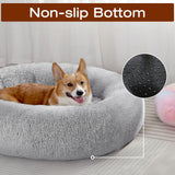 JOLLYVOGUE Dog & Cat Bed, Calming Anti-Anxiety Pet Bed for Small Dogs, Fluffy Donut Cushion for Small and Medium Pets (20")