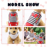 Vavious Girl Dog Clothes Dog Cooling Vest for Summer Breathable Mesh Cat Outfit Pet Red Bow Stripe Print Pullover Sleeveless Soft Dogs Tank Top X-Small