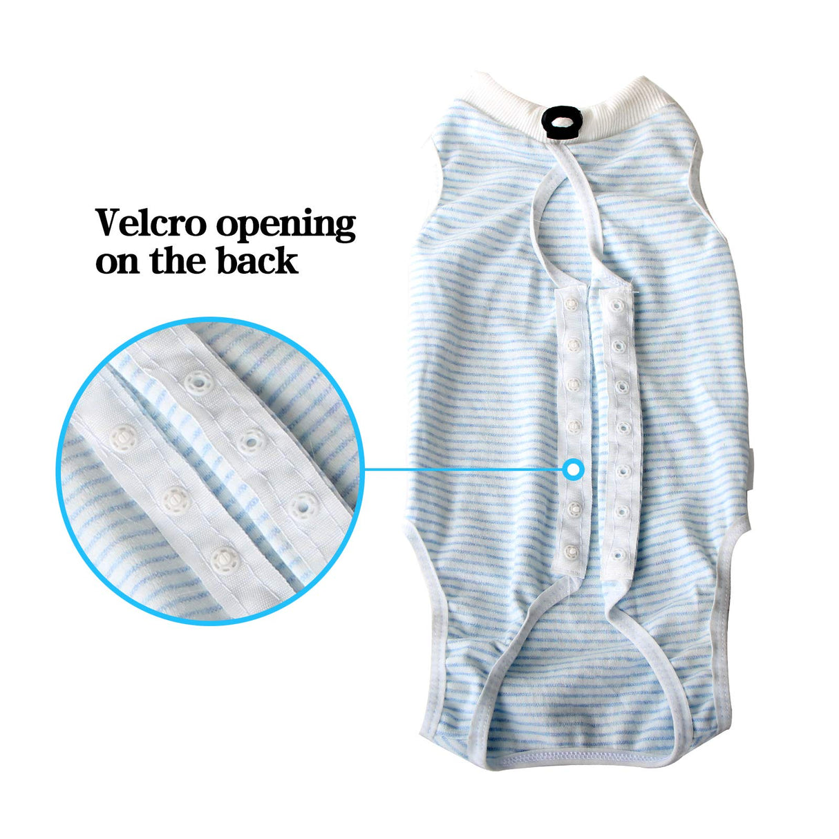 oUUoNNo Cat Wound Surgery Recovery Suit for Abdominal Wounds or Skin Diseases, After Surgery Wear, Pajama Suit, E-Collar Alternative for Cats (S, Stripe Blue)