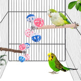 Bird Stand Perch Toy with Rotating Balls,Parakeet Stand Perch Toy for Metal Cage, Fun Toy for Parrots Cockatiels Budgies Budgerigars Parrotlets Lovebirds Ringne.