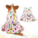 Easter Dog Costume Dress for Pets, Easter Bunny Pet Outfit Dogs Bow Clothes,White Puppy Skirt, Spring Dog Outfit,Size S (6.6-11 lbs)