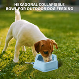 No Splash Dog Travel Bowls for Cars, Spill Proof Collapsible Dogs Water and Food Feeder Dispenser Integrated Molding Portable Cat Dish for Pet Vehicle Road Trips (Morandi Blue)