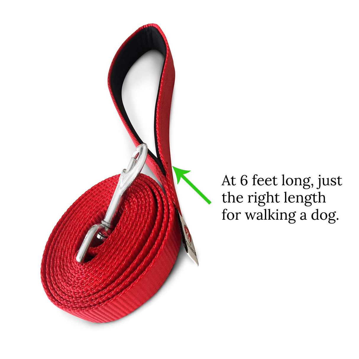 Dog Leash for Medium, Large and Small Dogs - 6 Foot Dog Leashes for Training and Daily Walks - Durable Sizes in Lightweight and Heavy Duty for Small and Large Breeds (1-Layer, Red)