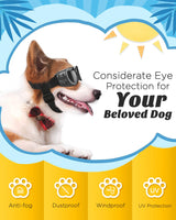 Lewondr Dog Sunglasses Small Breed Goggles UV Protection,Goggles for Small Dogs Eye Wear Protection with Adjustable Strap Windproof Anti-Fog Sunglasses for S-mall Doggy Doggie Glasses,Black