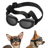 Lewondr Dog Sunglasses Small Breed Goggles UV Protection,Goggles for Small Dogs Eye Wear Protection with Adjustable Strap Windproof Anti-Fog Sunglasses for S-mall Doggy Doggie Glasses,Black