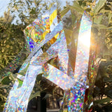 Bird Scare Ribbon Double Sided Holographic Reflective Ribbon Tape to Keep Away Woodpecker, Pigeon, Hawks, Grackles Bird (2 Pack, 0.9in x 260ft)