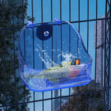 Acrylic Hanging Bird Bath Bird Caged Parrot Bathing Tub, Bird Cage Accessory Bathing Tub Bath for Small Brids Parakeet Canary Budgerigar Lovebirds (with Fixing Screws)(1PCS Blue)