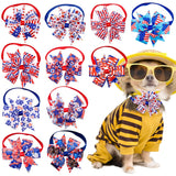 Spring Summer Dog Bow Ties 3.2" Bow Butterfly pet Ties Dog Ties Collar fit for Small and Middle Size pet (4th of July Pinwheel)