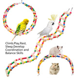 11-Step Bird Ladder Bridge,21.26 x 3.15 inches Raw Wood and Edible Dye,Pet Hamster Climbing Ladder Swing Toys Suitable for Small to Medium Birds,Bird Cage Accessories (11 Ladders)