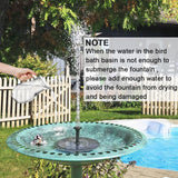 Solar Fountain for Bird Bath, Solar Powered Fountain Pump 1.5W Solar Water Fountain Floating Birdbath Water Pumps for Garden, Patio, Pond and Pool