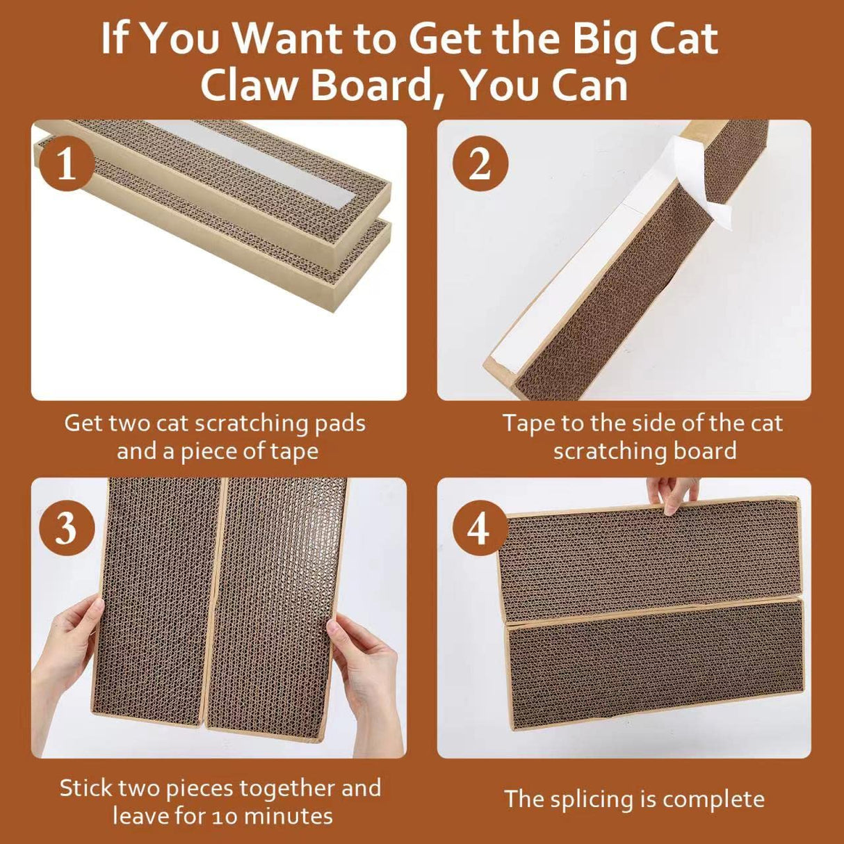 HappyFreeSX Splicing Cat Scratch Pad: Cat Scratchers for Indoor Cats and Kitten, 2 Pack Cat Scratching Pad, Cat Scratcher Cardboard, Scratching Pad, Premium Scratch from Cats, Double-Sided Design