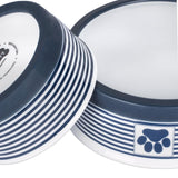 Bone Dry Paw & Patch Ceramic Pet Collection, Medium Bowl, 6x2", Nautical Blue