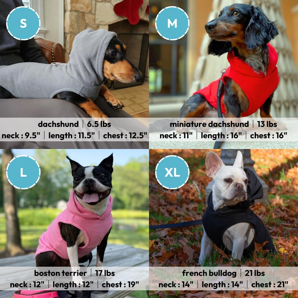 Gooby Fleece Vest Hoodie Dog Sweater - Green, X-Small - Warm Pullover Dog Hoodie with O-Ring Leash for Small to Medium Dogs