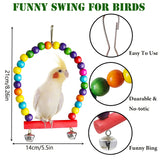 Bird Parakeet Cockatiel Toys, ESRISE Parrots Cage Hammock Swing Climbing Ladders Wooden Perch Chewing Toy for Budgerigar, Conures, Love Birds, Budgies
