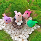 LEBERY 8pcs Mini Bird Figurines Birds Cake Topper Toy Bird Figures Kids, Dollhouse Miniature Figures Toys Play Set, Birds Decorative Figurines Model for Kids Birthday Party Baby Shower