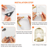 AHIER 7 Inch Bird Mirror with Rope Perch, Bird Toys Swing Parrot Grinding Stone with Bell for Parakeet Cockatoo Cockatiel Lovebirds Canaries
