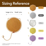 GooCare Cat Toy Scratcher Mat with Ball, 17" Size Natural Cotton Rope Dual Scratching Pad for Indoor Cats, Portable Furniture Protector for Wall, Carpets, Hand Washable (Yellow, 17"*17")