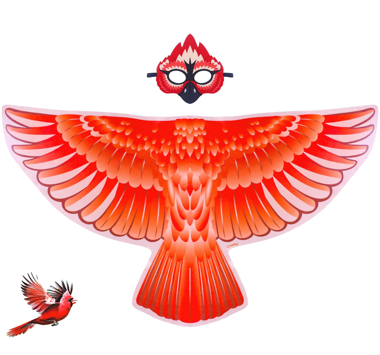 Creatoy Bird-Wings-Costume for Kids Eagle-Wings Toddler Owl Parrot Dress Up for Boys Girls with Mask Party Halloween Favors Gifts