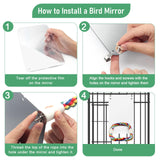 Coolrunner 9.4 Mirror for Bird Parrot and Cage, White, With Rope