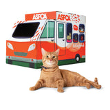 ASPCA Cat House & Cat Scratcher w/Bonus Catnip Included, Adoption Truck cat House (CAS2030)