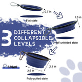Collapsible Dog Bowls for Travel, 2-Pack Dog Portable Water Bowl for Dogs Cats Pet Foldable Feeding Watering Dish for Traveling Camping Walking with 2 Carabiners, BPA Free