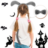 3 Sets Halloween Puppy Dog Costume - Dog Headband Ears, Tail & Bow Tie Accessories for Adults