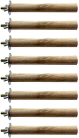 Tfwadmx 8 PCS Parakeet Perch Bird Stand Toy Natural Wood Platform Grinding Nail Cage Accessories for Small Birds Cockatiels Lovebirds Budgie Parrots