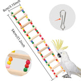 11-Step Bird Ladder Bridge,21.26 x 3.15 inches Raw Wood and Edible Dye,Pet Hamster Climbing Ladder Swing Toys Suitable for Small to Medium Birds,Bird Cage Accessories (11 Ladders)