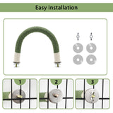 DVHEY Bird Stand Perch U Shape Hemp Rope Green Wood Parrot Perches for Small Birds,Parakeets Macaw Cockatiels Conures Love Birds Finches,Bird Training Educational Stand Toys (Small,1 Pack)