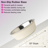 PetRageous 16009 Kona Stainless Steel Non-Slip Dishwasher-Safe Dog Bowl 1.75-Cup 5.5-Inch Diameter 1.75-Inch Tall for Small and Medium Dogs and Cats 14-Ounce, White