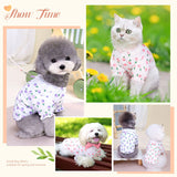 ABRRLO Cute Dog Shirts for Small Dog Clothes Girls Pink Puppy Cat Shirts with Harness D Ring Floral Female Doggy Outfits Pet Clothes for Mini Dachshund Shih tzu Teacup Chihuahua Maltese