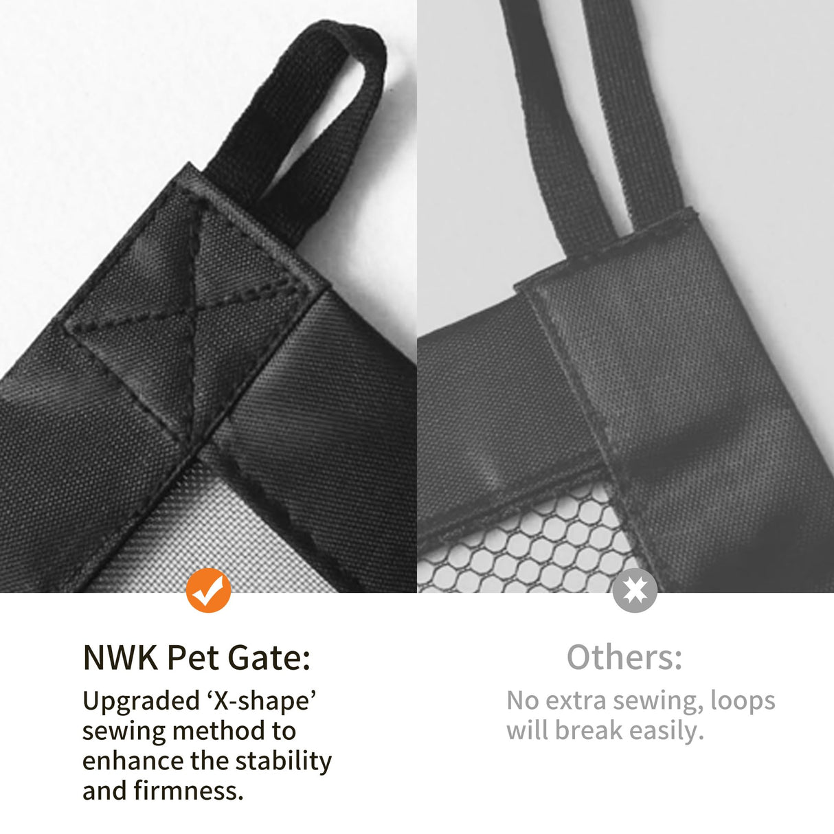 NWK Magic Dog Gate for Stairs Pet Gate for The House Providing a Safe Enclosure for Pets to Play and Rest, 6 Hooks Design (30'' X 43'')