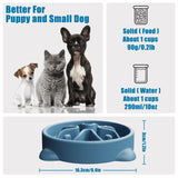 Slow Feeder Dog Bowls Small Breed, Dog Food Bowl Small Anti-Choking Bloat Stop Puzzle Healthy Eating Bowl (Blue, 1 Cup)