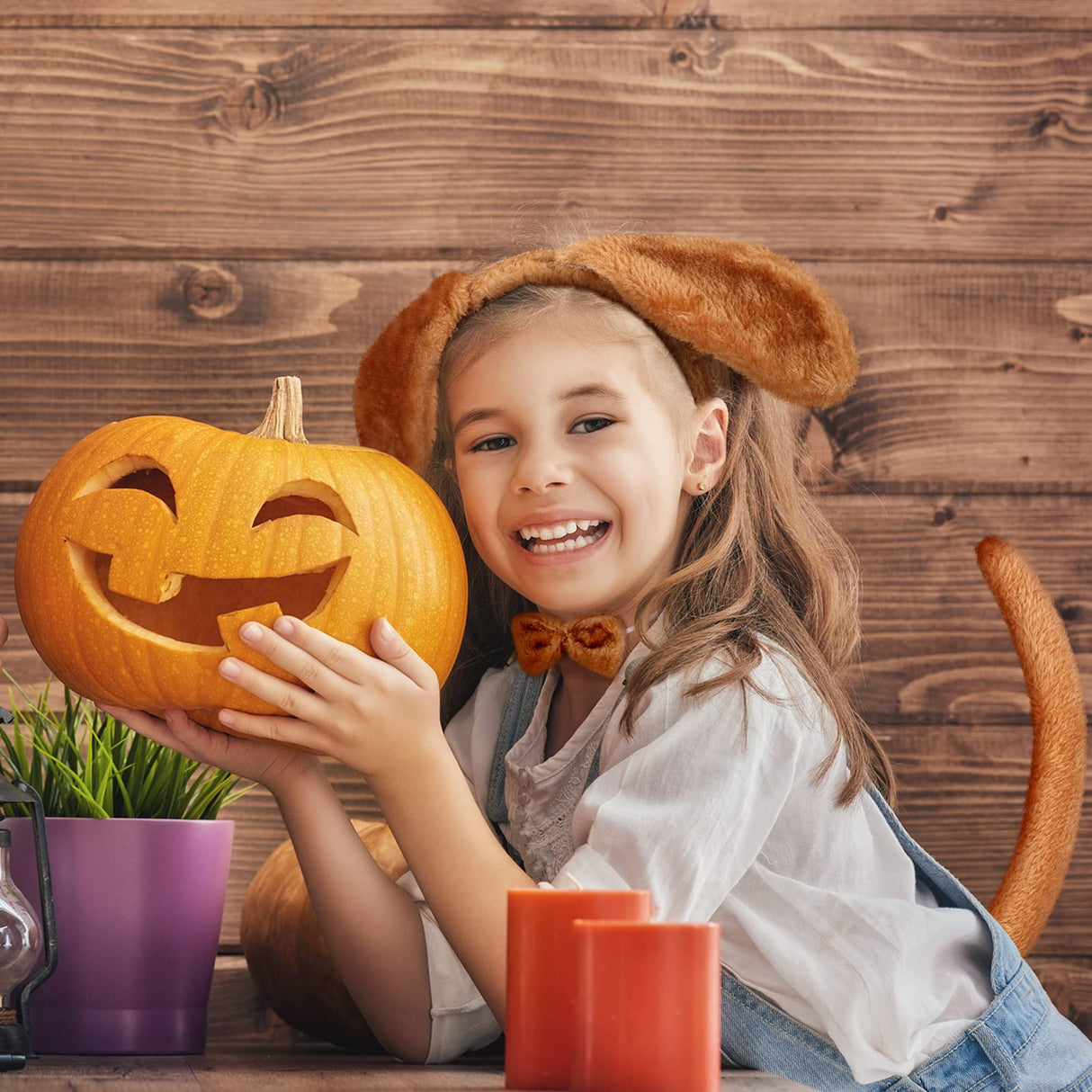 3 Sets Halloween Puppy Dog Costume - Dog Headband Ears, Tail & Bow Tie Accessories for Adults