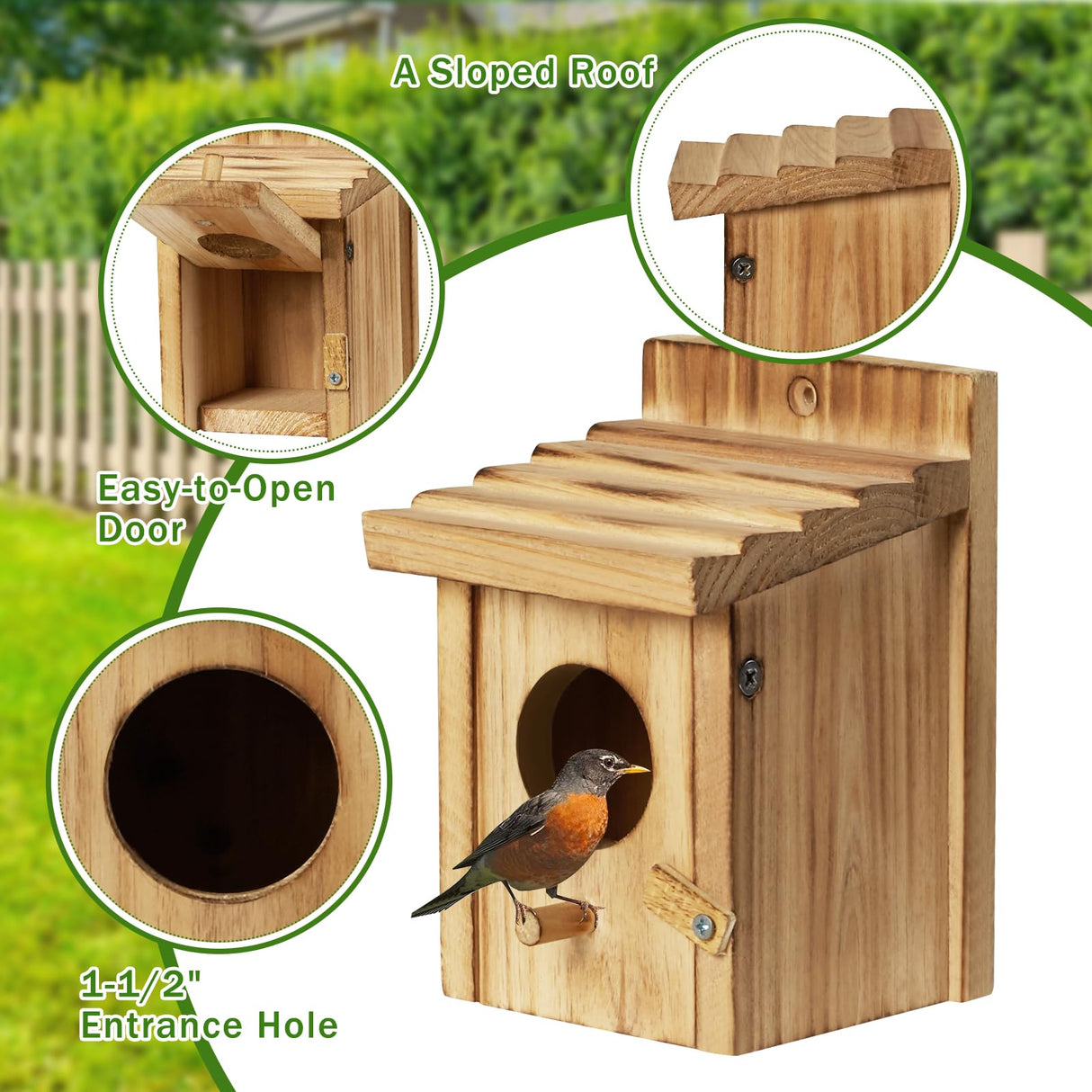 CLACKIBUKVYZ Small Bird House for Hummingbirds,Bird Houses for Outside,Humming Bird Houses for Outside,Outdoor Bird Box,Birdhouse,Bluebird House,Wooden Birdhouse with perches