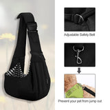 PETLOFT Reversible Dog Cat Sling Carrier, Small Dog Carrier, Adjustable Dog Sling, Hands Free Cross Body Carrier with Collar Hook for Dog/Cat/Bunny up to 11lb, Black
