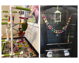 DS. DISTINCTIVE STYLE Bird Ladder Toys Coloured Flexible Parrot Swing Bridge Wooden Cockatiel Cage Hanging Climbing Ladder