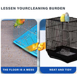 Ulifebetter Bird Cage Cover, Parakeet Cage Acessories Adjustable Seed Catcher Birdcage Seed Catcher Birds Cage Netting Bird Cage Mesh Cover for Bird Cages (Black)